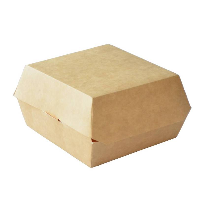 boite burger kraft recyclable 14cm fermee