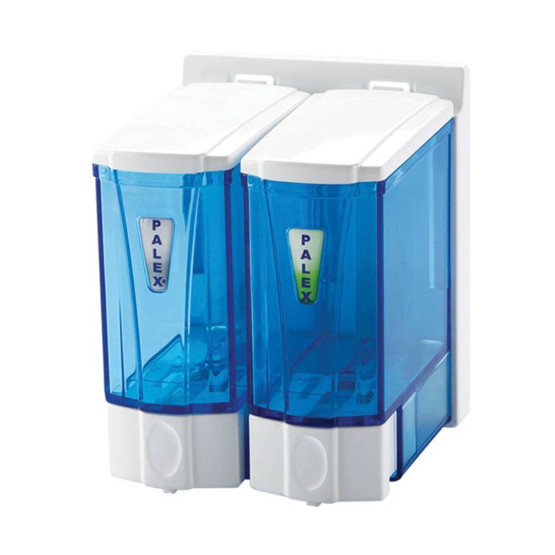 Double Distributeur de Savon - Mini - Bleu Transparent Double Distributeur de Savon - Mini - Bleu Transparent