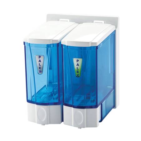 Double Distributeur de Savon - Mini - Bleu Transparent Double Distributeur de Savon - Mini - Bleu Transparent