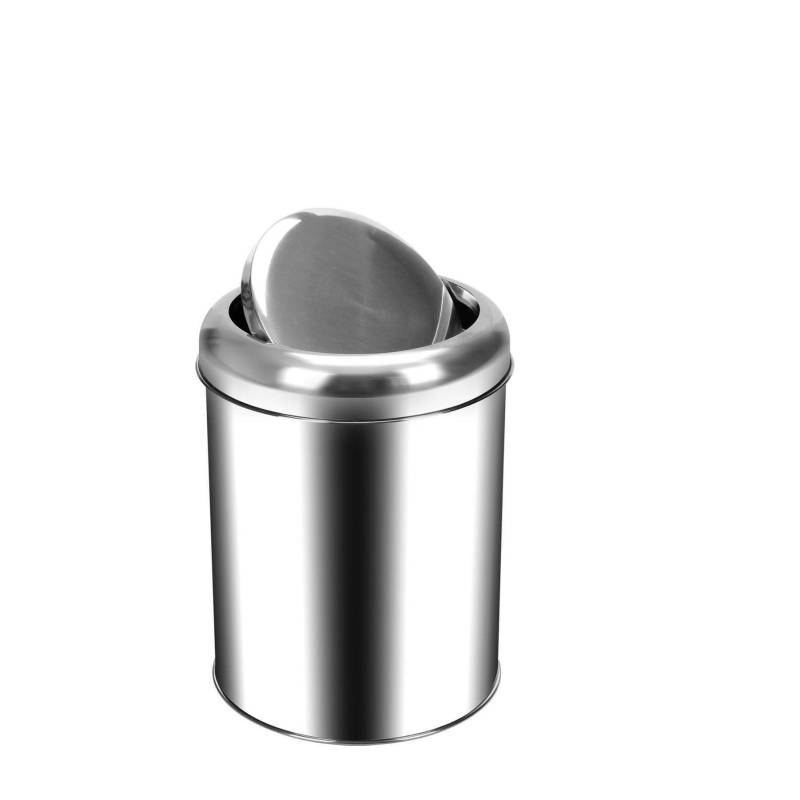 Poubelle à Couvercle Tournant - Inox - 5 L Poubelle à Couvercle Tournant - Inox - 5 L