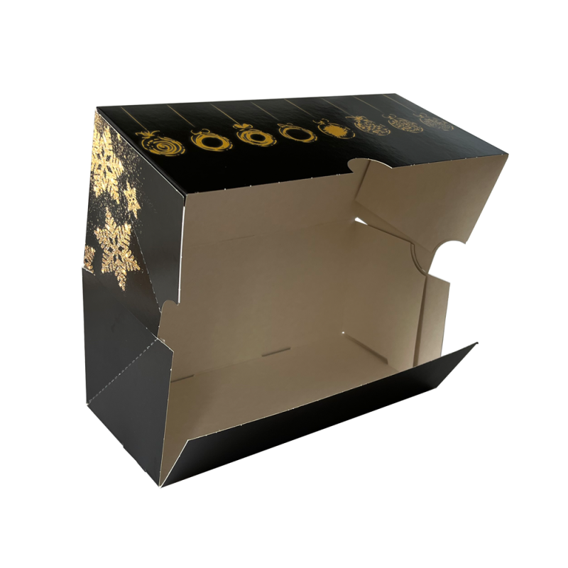 Boite Buche de Noel Noir et Argent 6 Formats colis x25