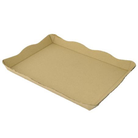 Plateau jetable Kraft 26 cm - vue de trois quart Plateau jetable Kraft 26 cm - vue de trois quart
