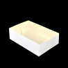 Caissette rectangulaire blanche en carton pour patisseries et desserts