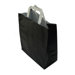 sac kraft 26x12x31 cm - poignees plates - noir