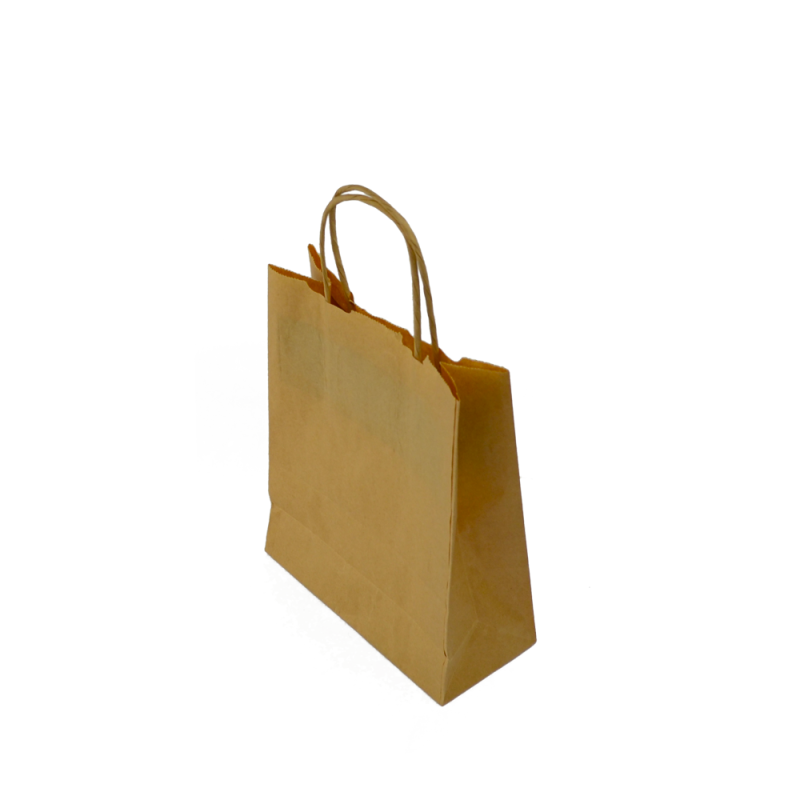 sac en papier kraft - 18x8x23 cm - poignées torsadées sac en papier kraft - 18x8x23 cm - poignées torsadées