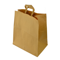 sac kraft ultra résistant - 36x22x41 cm - poignees plates