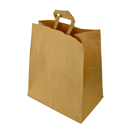 sac kraft ultra résistant - 36x22x41 cm - poignees plates