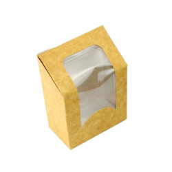 Boite Wrap avec Fenetre - Carton Kraft - 9.5 cm