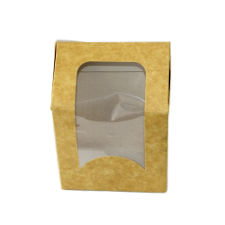 Boite Wrap avec Fenetre - Carton Kraft - 9.5 cm - face