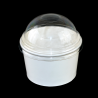 pot a glace Carton Blanc ecologique recyclable avec son couvercle - 3 boules - 230 ml