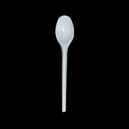 Cuillère blanche à dessert - en plastique - 12.5 cm Cuillère blanche à dessert - en plastique - 12.5 cm
