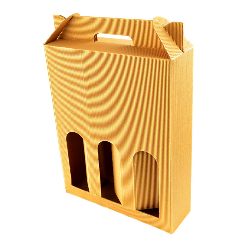 Coffret carton bouteille Kraft- 3 bouteilles Coffret carton bouteille Kraft- 3 bouteilles