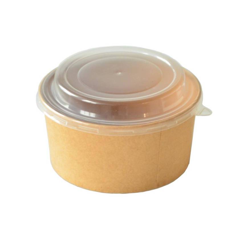 Saladier Kraft avec Couvercle Transparent 550 ml Saladier Kraft avec Couvercle Transparent 550 ml