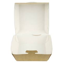 boite burger kraft recyclable 9.8cm - ouverte