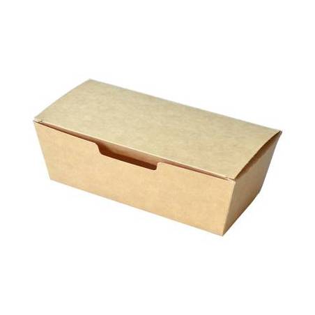 Boite nuggets carton refermable - kraft -  16.5 cm