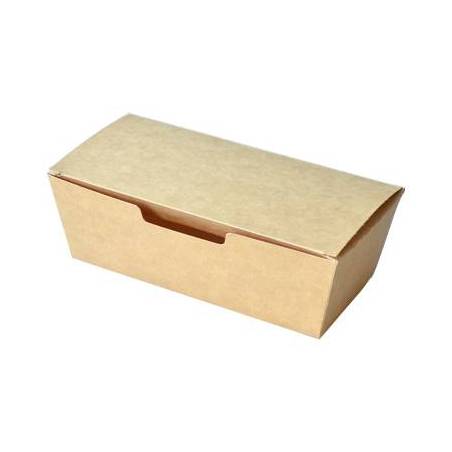Boite nuggets carton refermable - kraft - 16.5 cm