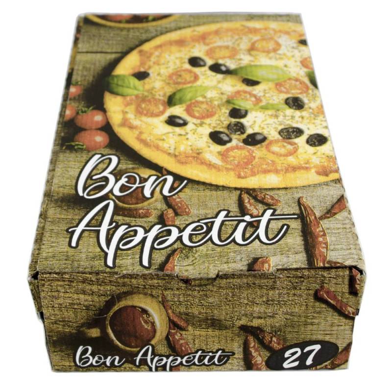 Boite Calzone Bon Appétit-Pizza - Visuel Pizza - 27 cm - Carton Blanc