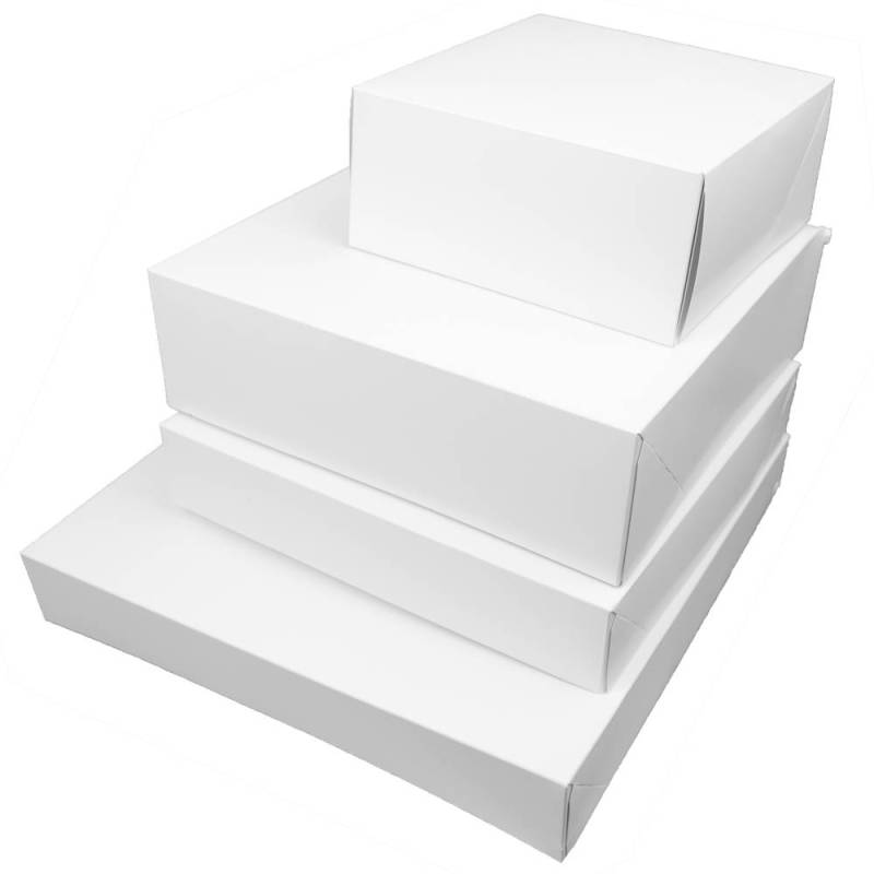 20 pièces - karton à gâteaux en carton - 30x30x8 cm - blanc - karton à  pâtisserie en