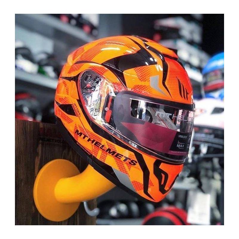 porte-cle-casque-moto-orange