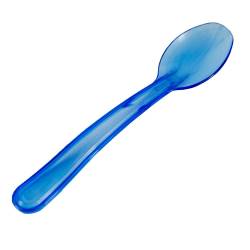 Cuillère bleu en plastique - 12 cm - pour glace