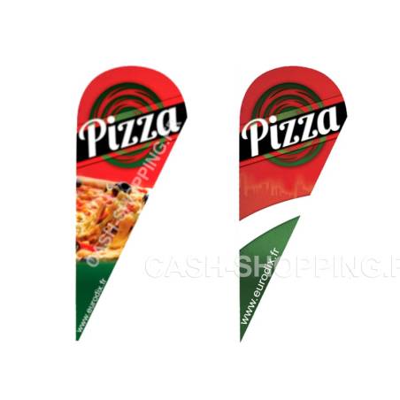 Drapeau oriflamme - visuel pizza ou neutre signalisation communication exterieure pizzeria restaurant Drapeau oriflamme - visuel pizza ou neutre signalisation communication exterieure pizzeria restaurant