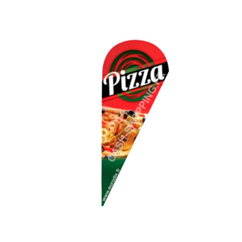 QSUM Pizza Plume Drapeau, 2,1m Pizza Drapeau Publicitaire avec Kit