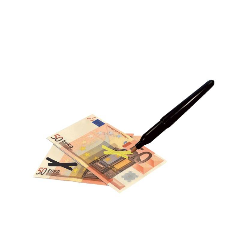 Stylo Faux Billet – Détecteur de faux billets en 2 Secondes - 2 en1: Stylo  bille ET Marqueur faux-billets - Testeur espèce - Contrôle de monnaies  factices - Facile à transporter 