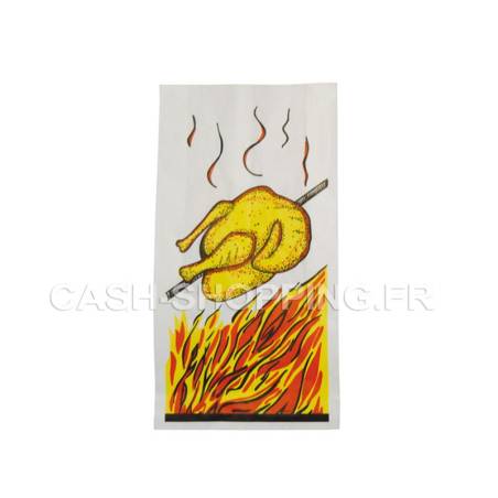 Sac poulet, visuel flamme papier Sac poulet, visuel flamme papier