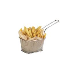 Panier porte frites service friture sur table restaurant